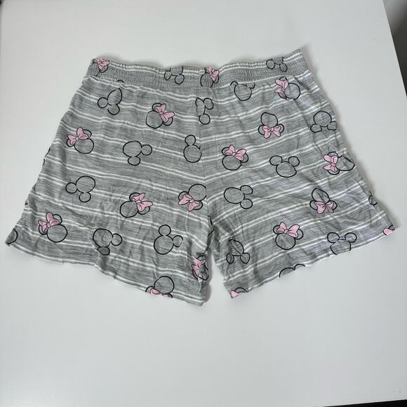 Disney Gray Minnie Mouse Striped Short Pajama Set with Pockets Size Small - Picture 8 of 13